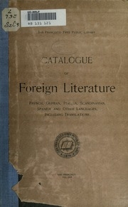 ...catalogue Of Foreign Literature