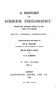 A History Of Greek Philosophy From The Earliest Period To The Time Of Socrates