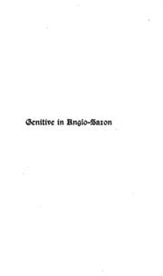 The Genitive Case In Anglo-saxon Poetry