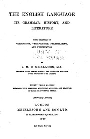 The English Language; Its Grammar, History And Literature