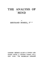 The Analysis Of Mind
