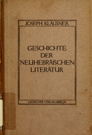 Geschichte der neuhebräischen Literatur