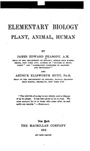 Elementary Biology, Plant, Animal, Human;
