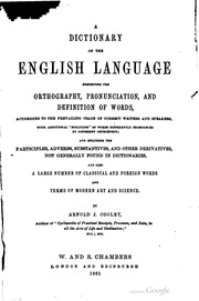 Dictionary Of English Language Exhibiting Orthography, Pronunciation And Definition Of Words
