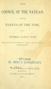 The Council Of The Vatican And The Events Of The Time