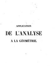 Application de l'analyse à la géométrie
