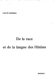 De La Race Et De La Langue Des Hittites