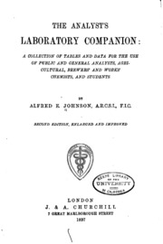 The Analyst's Laboratory Companion: A Collection Of Tables And Data For The ...