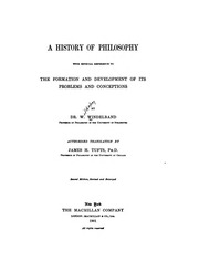 A History Of Philosophy; With Especial Reference To The Formation And Development Of Its Problems And Conceptions