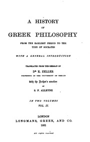 A History Of Greek Philosophy From The Earliest Period To The Time Of Socrates