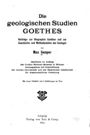 Die Geologischen Studien Goethes: