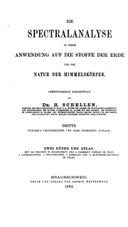 Die Spectralanalyse In Ihrer Anwendung Auf Die Stoffe Der Erde Und Die Natur Der Himmels Korper