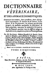 Dictionnaire vétérinaire, et des animaux domestiques ..
