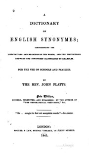 A Dictionary Of English Synonymes ..