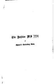 The Harleian Ms. 7334 Of Chaucer's Canterbury Tales