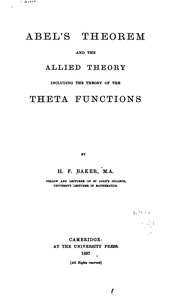 نظرية هابيل والنظرية الحليفة ، بما في ذلك نظرية وظائف ثيتا
