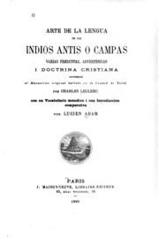 Arte de la lengua de los indios antis o campas;