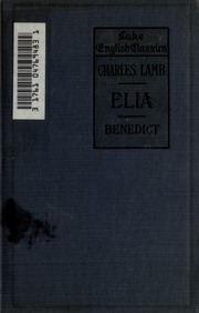 Elia. Edited For School Use By George W. Benedict