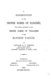 A dissertation on the proper names of Panjâbîs