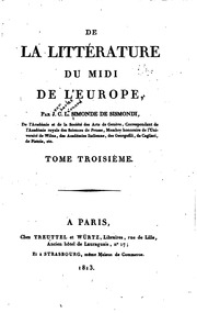 De la littérature du Midi de l'Europe