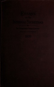 مقالات عن الإفرازات الداخلية ، 1920: تضمنت المساهمات الفائزة ، مع بعضها الآخر ، في أول مسابقة مقال عن جائزة Harrower