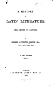 A History Of Latin Literature From Ennius To Boethius