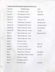 Sermons Preached By The Rev. Raymond Shaheen, D.d. (1972)