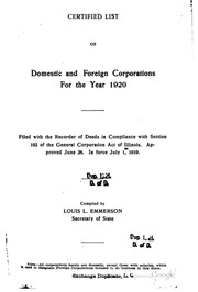 Certified List Of Domestic And Foreign Corporations ..