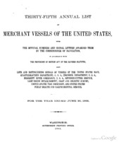 Annual List Of Merchant Vessels Of The United States