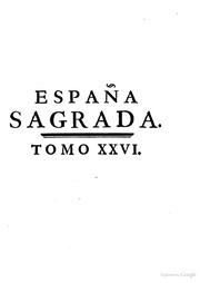 España sagrada. Índice de la España sagrada