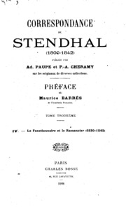 Correspondance De Stendhal (1800-1842)