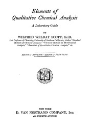 Elements Of Qualitative Chemical Analysis