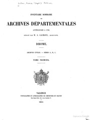 Inventaire sommaire des Archives départementales antérieures à 1790, Drôme