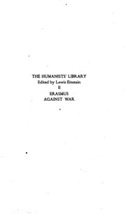 Erasmus Against War: With An Introduction