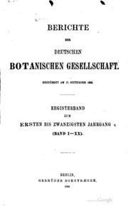 Berichte Der Deutschen Botanische Gesellschaft