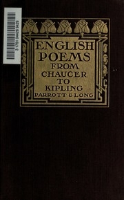 English Poems From Chaucer To Kipling;