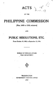 Acts Of The Philippine Commission, No.1-1800