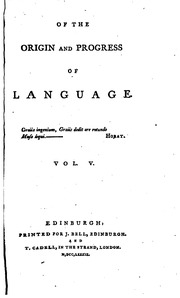 Of The Origin And Progress Of Language