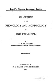 An outline of the phonology and morphology of Old Provençal