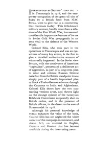 The British Intervention In Transcaspia 1918 1919
