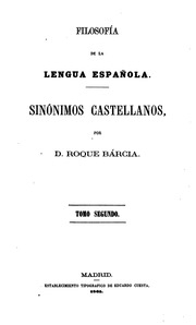 Filosofía de la lengua española : sinónimos castellanos