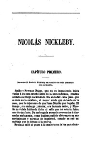 Aventuras de Nicolás Nickleby. Versión castellana de C.N.