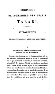 Chronique de Abou Djafar-Moʻhammed-ben Djarir-ben-Yezid Tabari