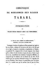Chronique de Abou Djafar-Moʻhammed-ben Djarir-ben-Yezid Tabari