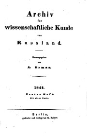 Archiv für wissenschaftliche kunde von Russland