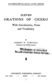 Eleven Orations Of Cicero;
