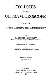 Colloids And The Ultramicroscope