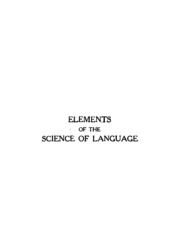 Elements Of The Science Of Language Ed. 3rd