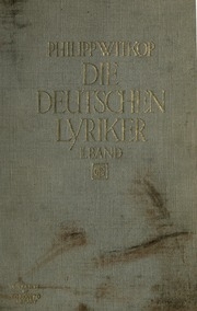 Die Deutsche Lyriker Von Luther Bis Nietzsche