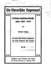 الحاضر الأدبي ، 20 عامًا من الأدب الألماني 1888-1908 ، بقلم ريتشارد أوربان ، مع صورة غيرهارت هاوبتمان ومقدمة لماكس كريتزر